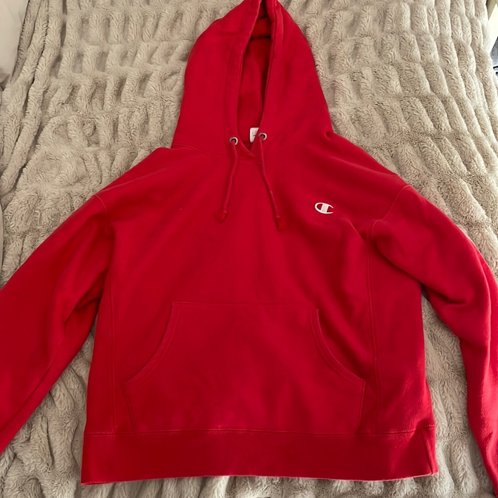 red champion hoddie